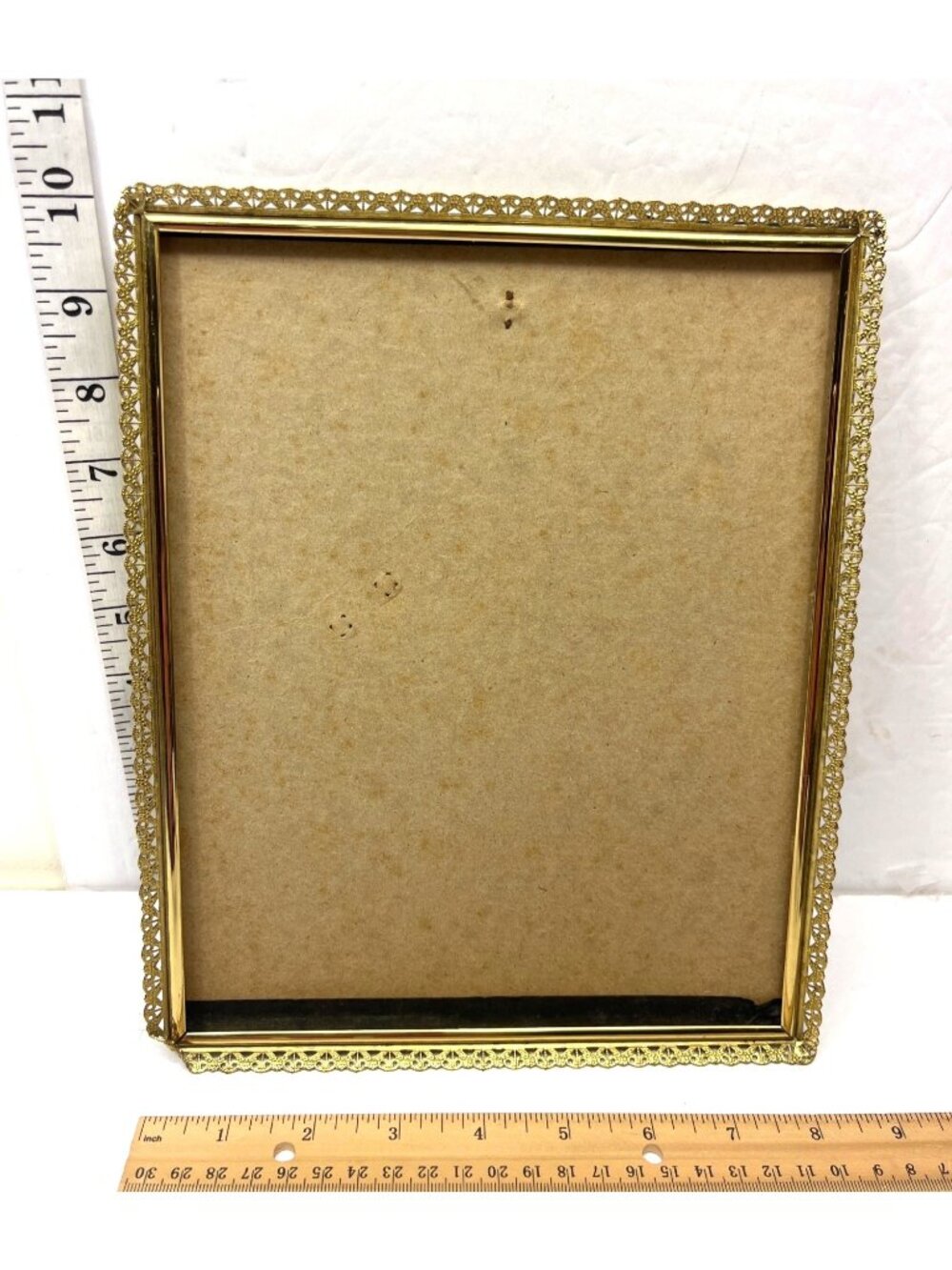 Vintage Ornate Gold Metal Frame With Decorative Edge 8x10 Display No Glass 49k